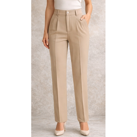 Pantalon Femme Taille Haute – Coupe Élégante