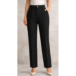Pantalon Femme Taille Haute – Coupe Élégante