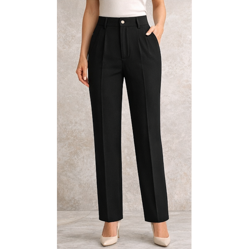 Pantalon Femme Taille Haute – Coupe Élégante